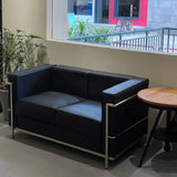 Black Waterproof Leather 3-Seater Sofa	with Arms Image - 6