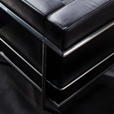 Black Waterproof Leather 3-Seater Sofa	with Arms Image - 9