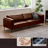 Black Waterproof Leather Upholstered Back Pillow Sofa Image - 3