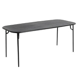 Black Waterproof Metal Square Outdoor Coffee Table Image - 3