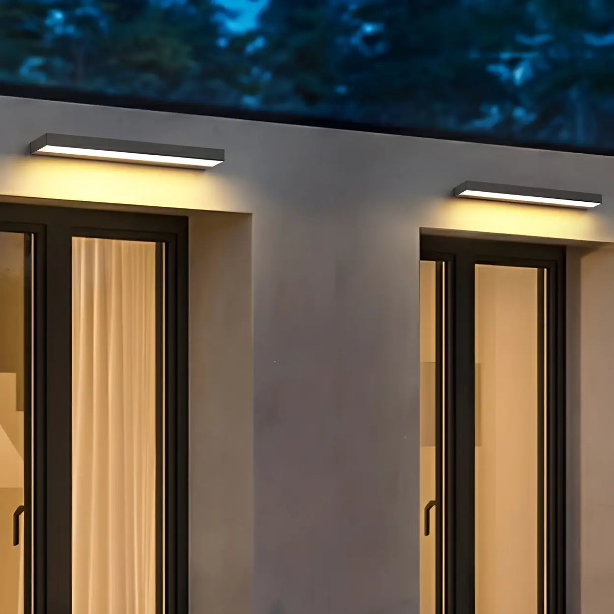 Black Waterproof Rectangular Metal Outdoor Wall Light Image - 13