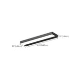 Black Waterproof Rectangular Metal Outdoor Wall Light #size