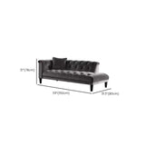 Black Waterproof Tufted Left-Arm Wood Frame Chaise Image - 11