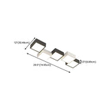 Black White Combination Square LED Flush Mount Light Image - 13