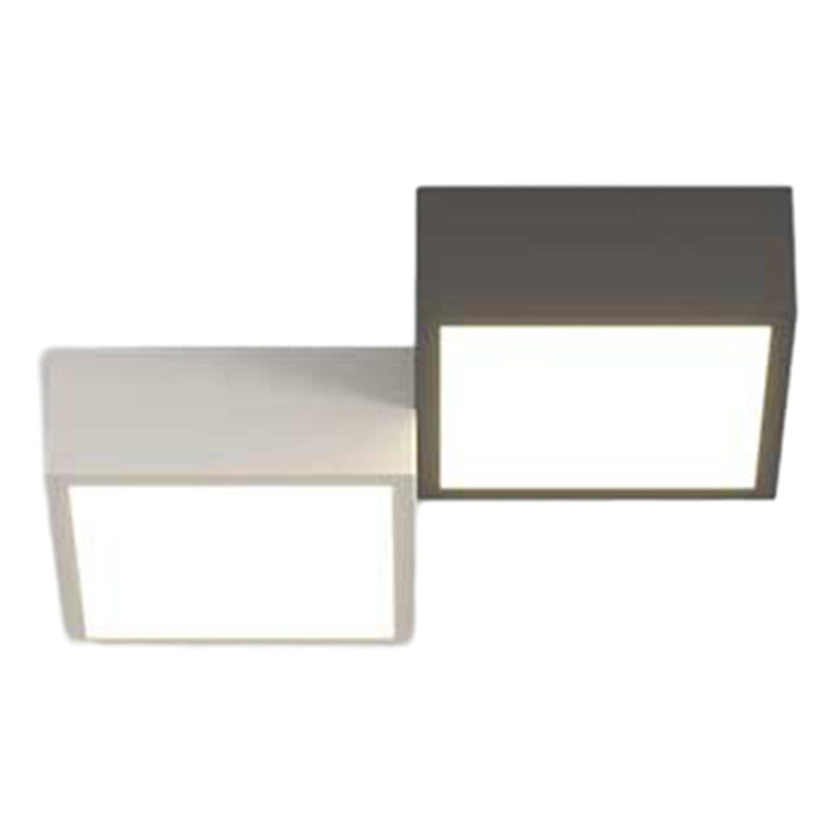 Black White Combination Square LED Flush Mount Light Image - 5