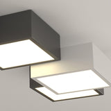 Black White Combination Square LED Flush Mount Light Image - 7