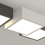 Black White Combination Square LED Flush Mount Light Image - 8