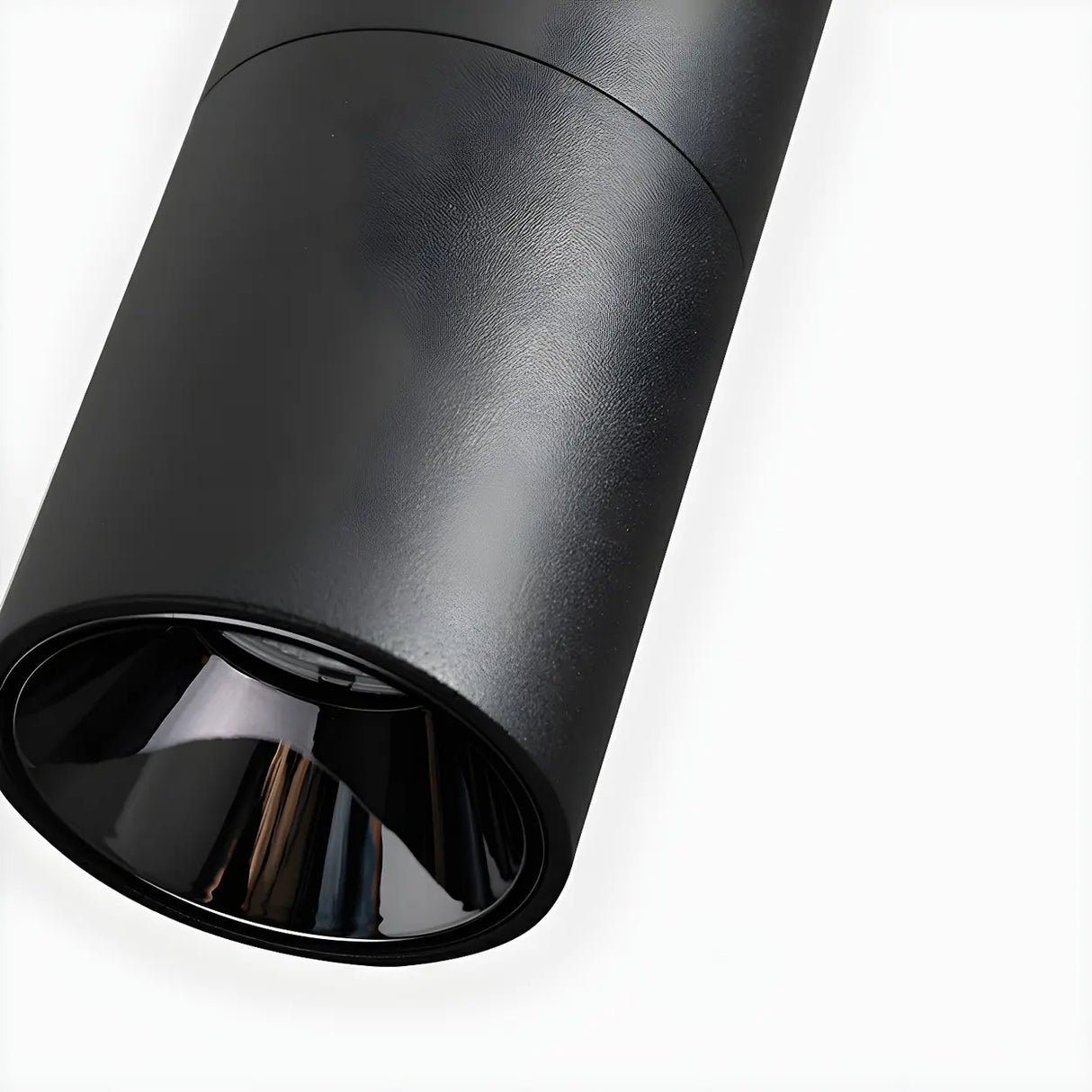 Black White Cylinder Aluminum Semi-Flush Mount Light Image - 9