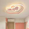 Black White Heart Shaped LED Flush Mount Ceiling Light Image - 5