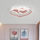 Black White Heart Shaped LED Flush Mount Ceiling Light Image - 6