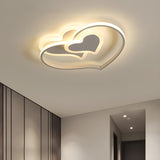 Black White Heart Shaped LED Flush Mount Ceiling Light Image - 9