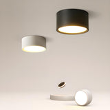 Black White LED Cylinder Flush Mount Ceiling Light Image - 1