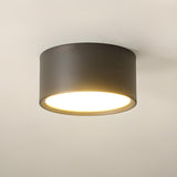 Black White LED Cylinder Flush Mount Ceiling Light Image - 10