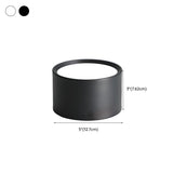 Black White LED Cylinder Flush Mount Ceiling Light #size