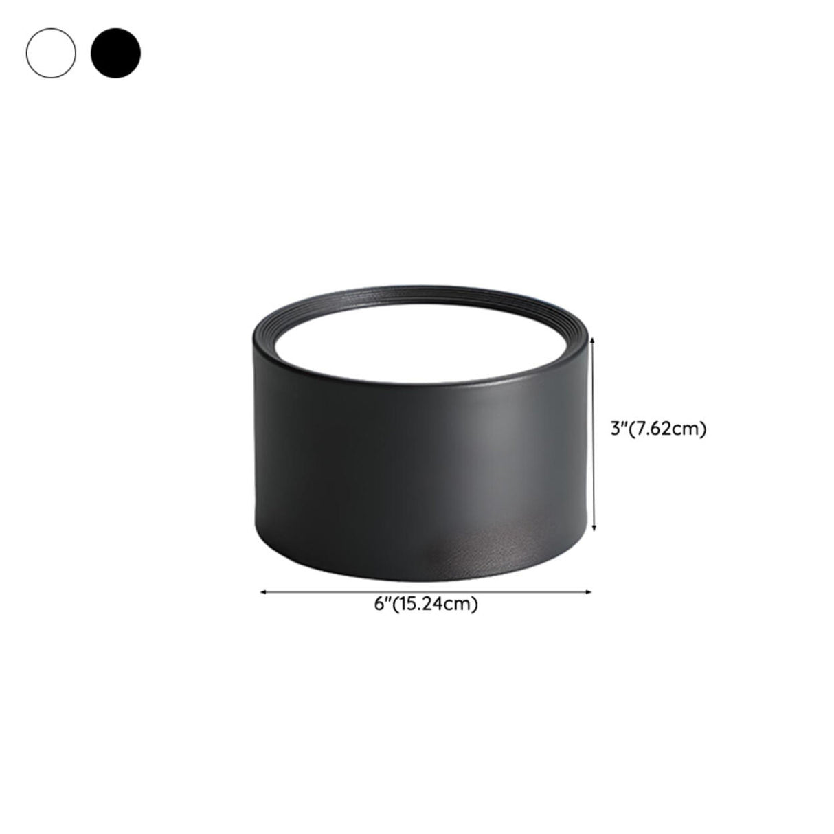 Black White LED Cylinder Flush Mount Ceiling Light Image - 16