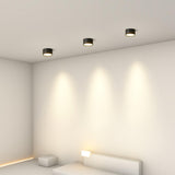 Black White LED Cylinder Flush Mount Ceiling Light Image - 3