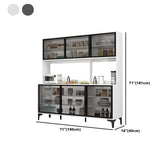 Black-White Pantry Hutch Wood Standard China Cabinets Image - 29