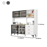 Black-White Pantry Hutch Wood Standard China Cabinets Image - 30