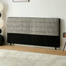 Black-White Plaid Rectangular Upholstered Headboard Image - 2