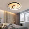 Black White Swirl Dimmable LED Flush Mount Ceiling Lamp Image - 4