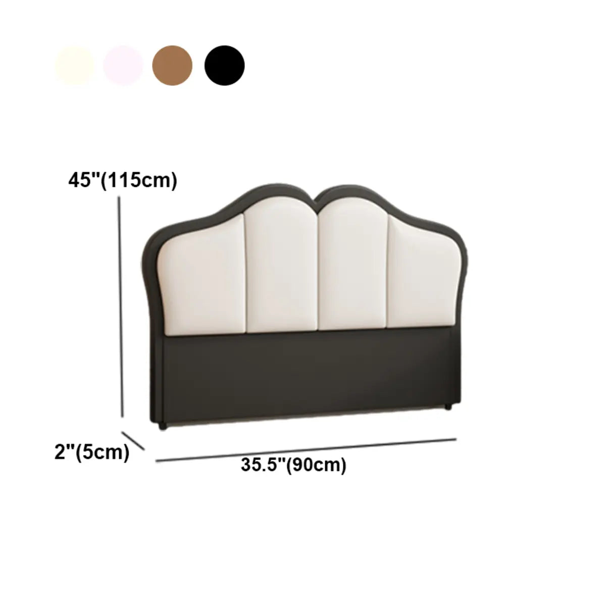 Black-White Tufted Upholstered Camelback Headboard 