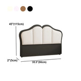 Black-White Tufted Upholstered Camelback Headboard #size