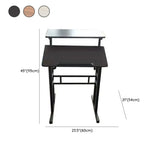 Black Wood Exterior Shelf Casters T-Shape Computer Desk #size