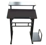 Black Wood Exterior Shelf Casters T-Shape Computer Desk Image - 9