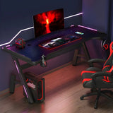 Black Wood Rectangular Sledge Standard Gaming Desk Image - 2