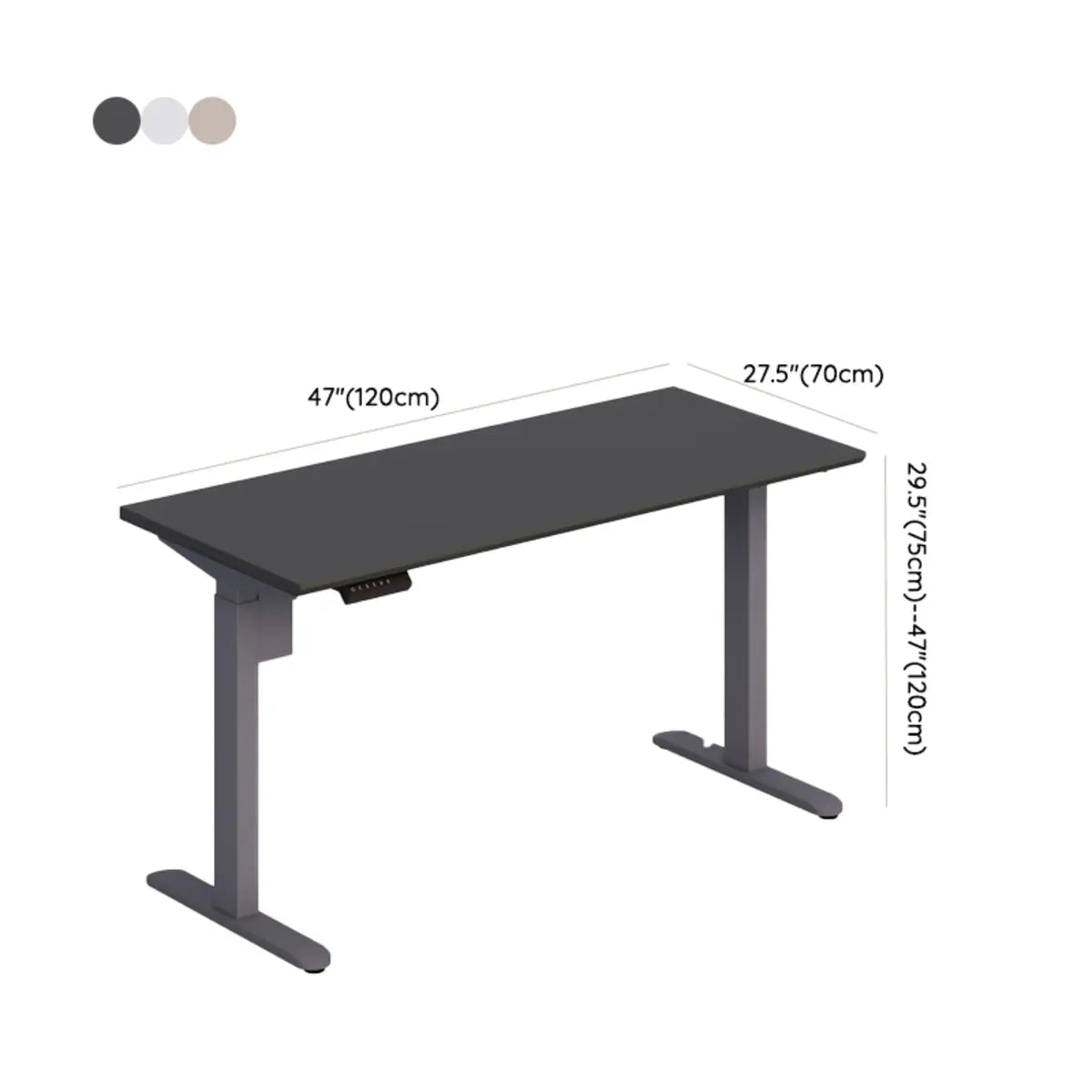 Black Wood Rectangular T-Shape Standing Desk Converter 