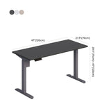 Black Wood Rectangular T-Shape Standing Desk Converter #size