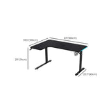 Black Wood T-Shape Base L-Shape Standard Gaming Desk Image - 13