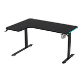 Black Wood T-Shape Base L-Shape Standard Gaming Desk Image - 5