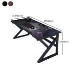 Black Wooden Rectangular Cable Trestle Gaming Desk Image - 21