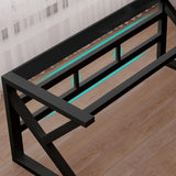 Black Wooden Rectangular Cable Trestle Gaming Desk Image - 4