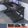 Black Wooden Rectangular Cable Trestle Gaming Desk Image - 5