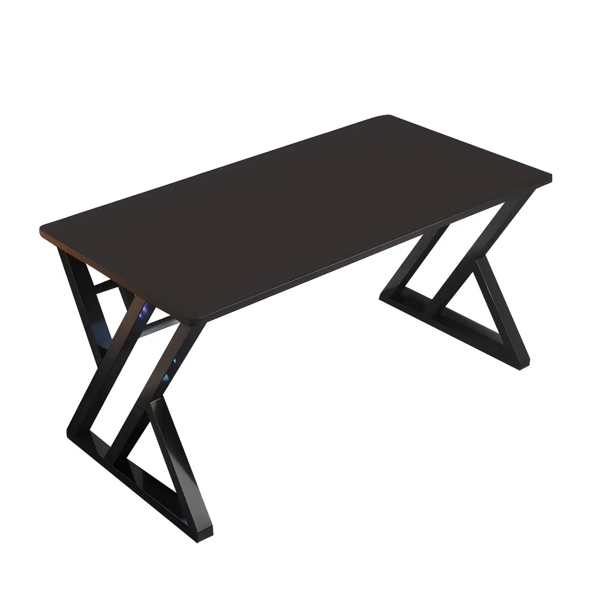 Black Wooden Rectangular Steel Sled Computer Desk Image - 10