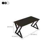 Black Wooden Rectangular Steel Sled Computer Desk #size