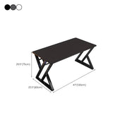 Black Wooden Rectangular Steel Sled Computer Desk Image - 16