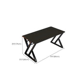 Black Wooden Rectangular Steel Sled Computer Desk Image - 17