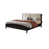 Black Wooden Upholstered Kids Bed with Footboard Image - 5