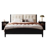 Black Wooden Upholstered Kids Bed with Footboard Image - 6