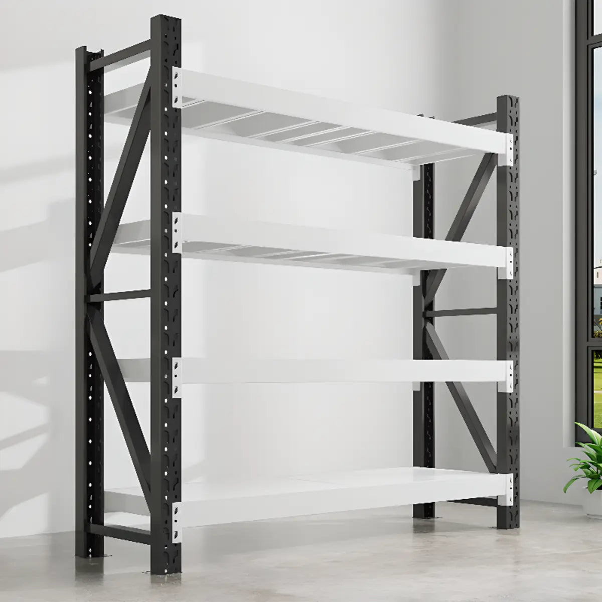 Blue 4-Tier Heavy-Duty Adjustable Shelving Garage Storage Image - 13