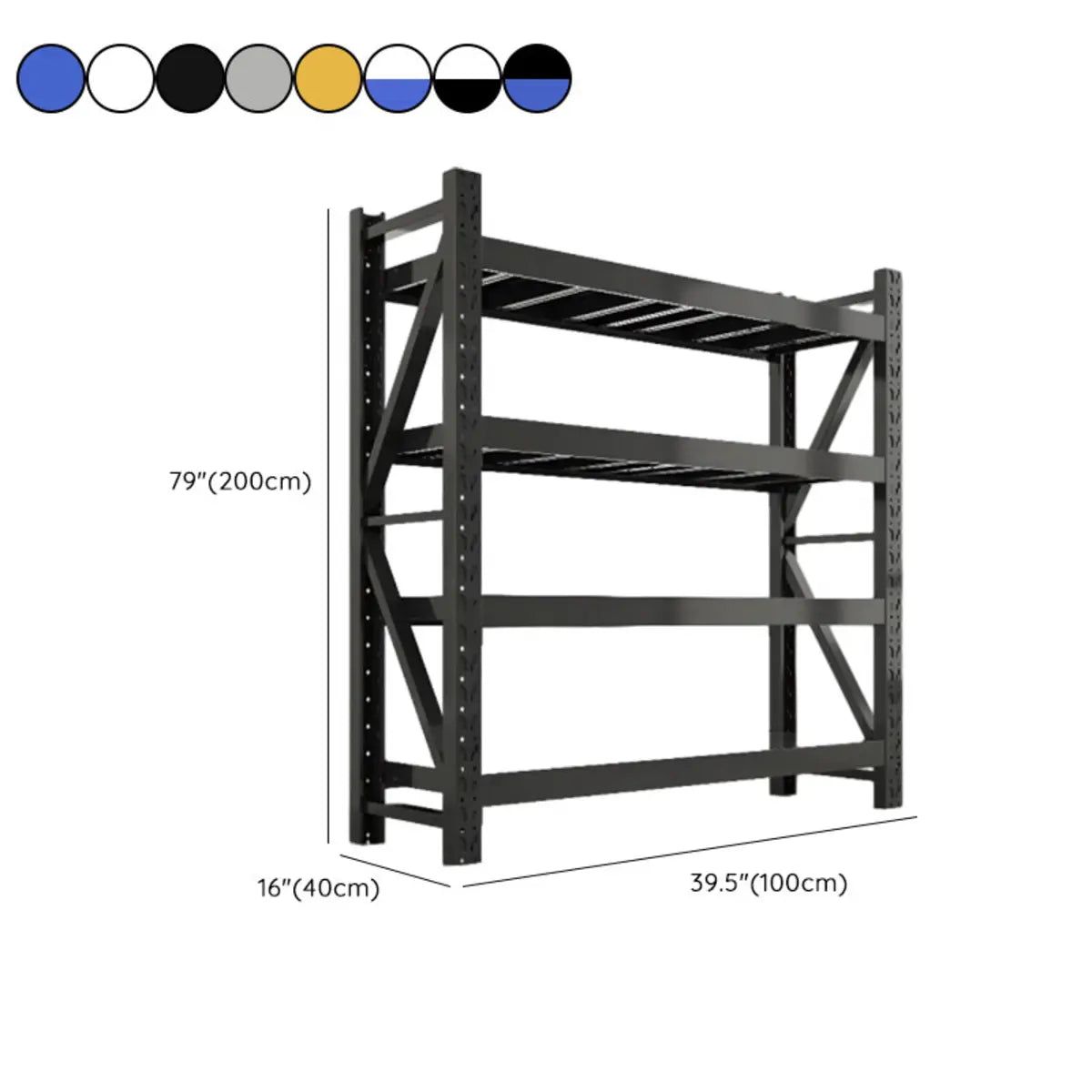 Blue 4-Tier Heavy-Duty Adjustable Shelving Garage Storage 