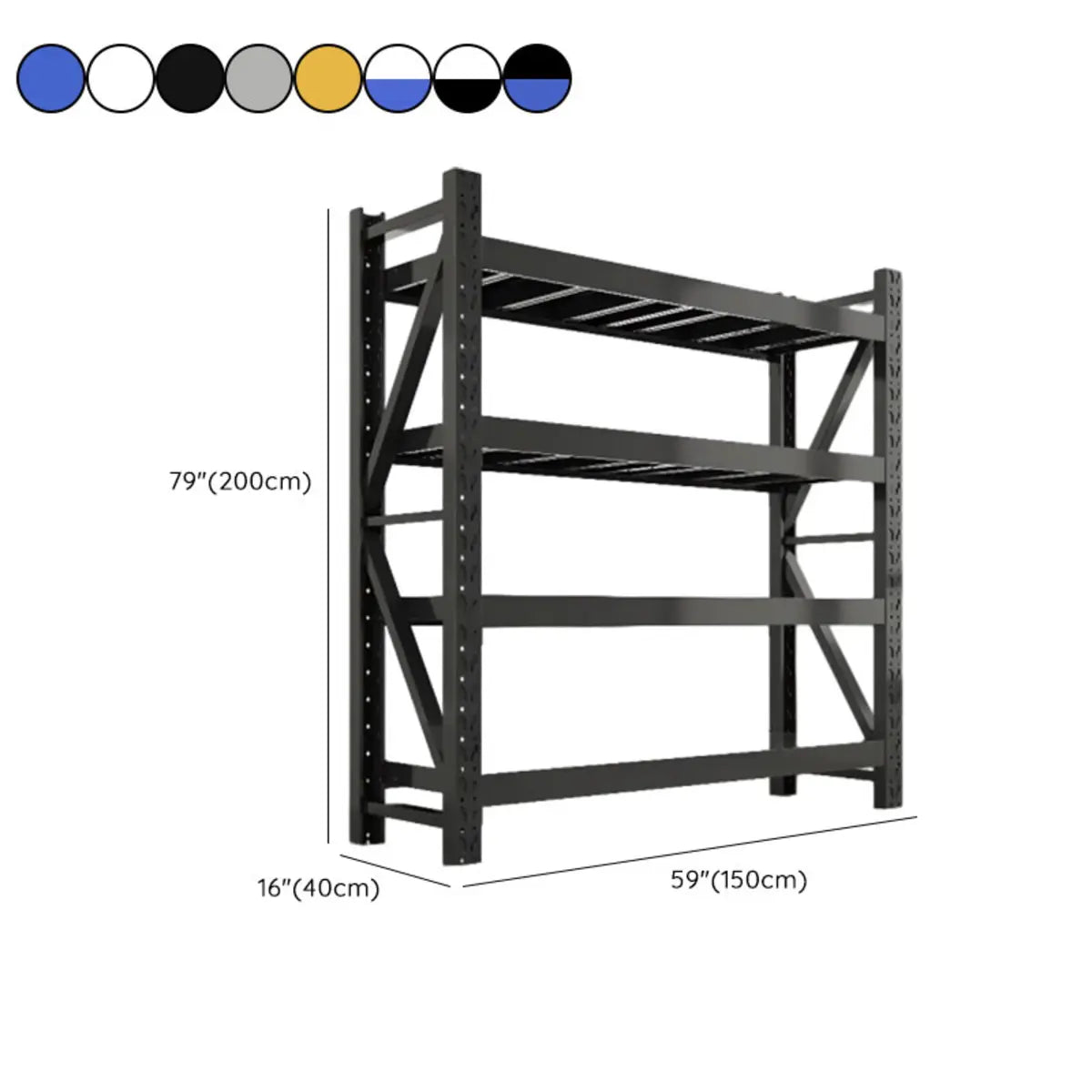 Blue 4-Tier Heavy-Duty Adjustable Shelving Garage Storage Image - 21