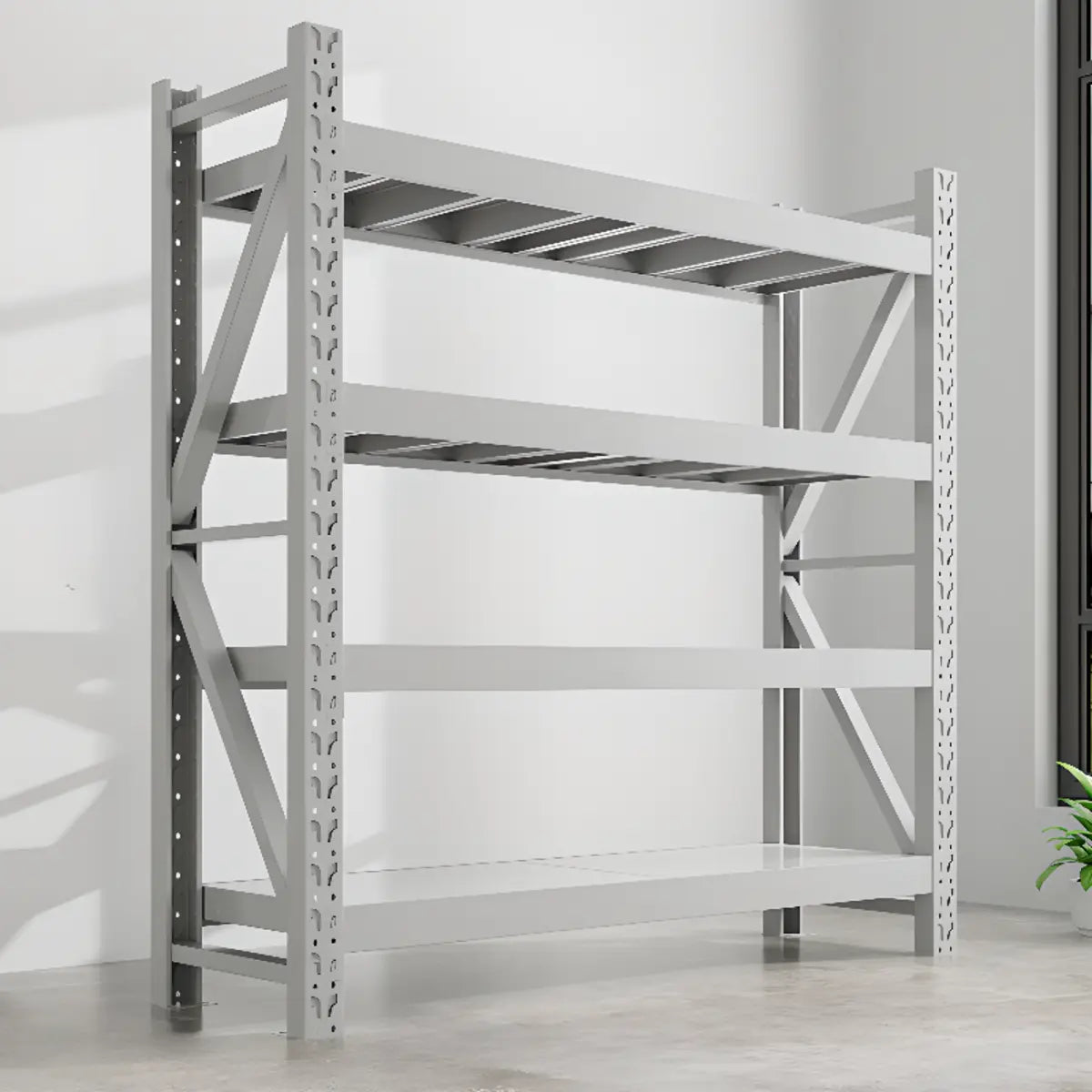 Blue 4-Tier Heavy-Duty Adjustable Shelving Garage Storage Image - 7