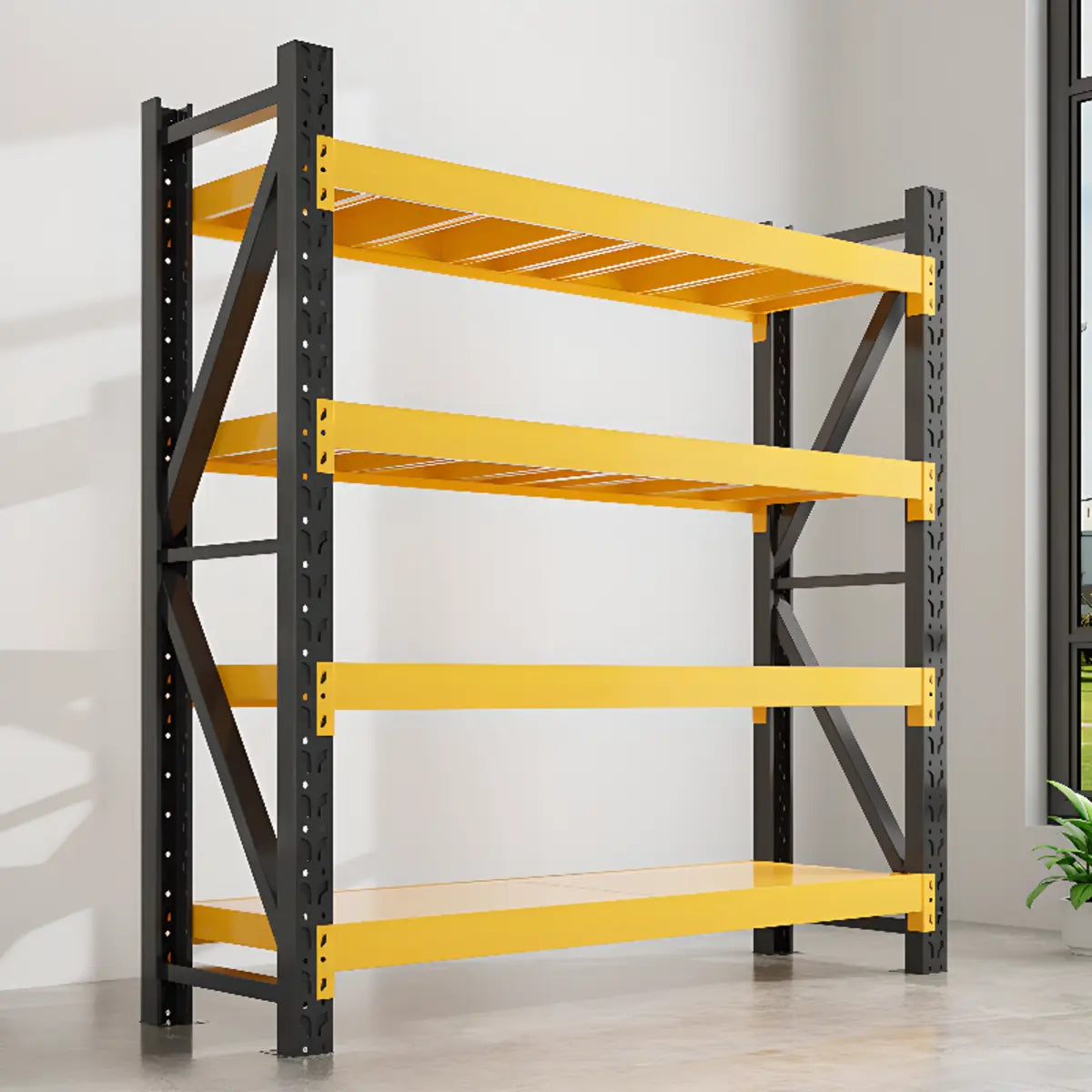 Blue 4-Tier Heavy-Duty Adjustable Shelving Garage Storage Image - 9