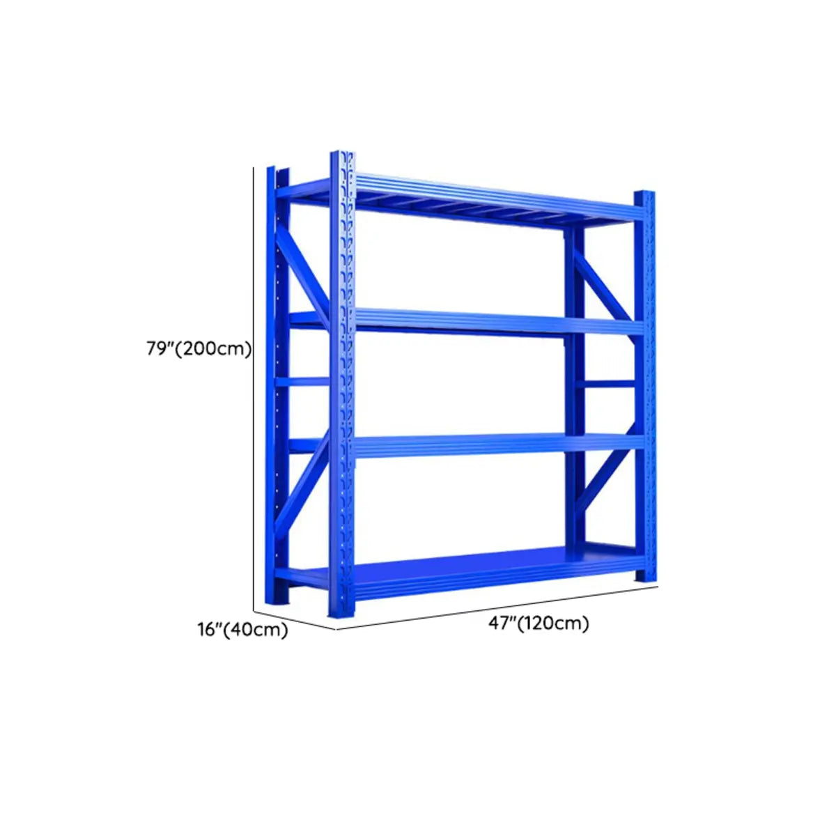 Blue 4-Tier Heavy Duty Rust-Resistant Garage Storage Shelves 