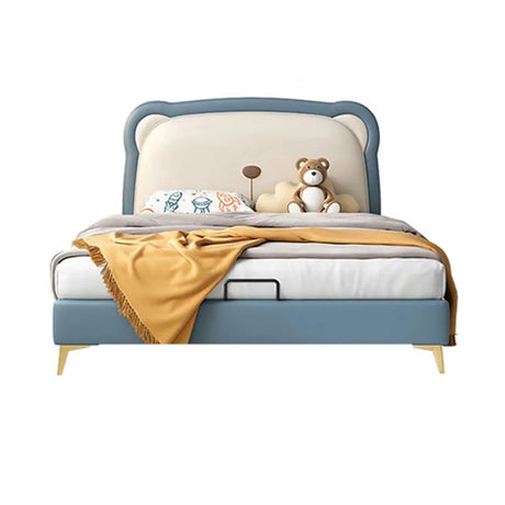 Blue Animals Upholstered Low Clearance Kids Bed for Boy Image - 2