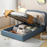 Blue Animals Upholstered Low Clearance Kids Bed for Boy Image - 4